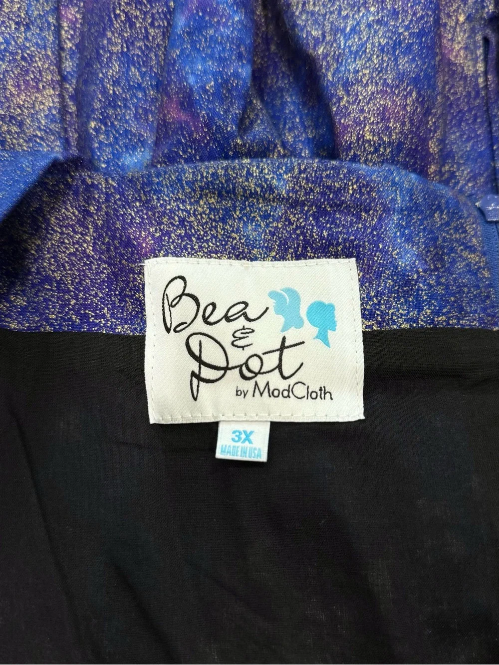 ModCloth Bea & Dot Blue and Purple Firework Galaxy Sleeveless Dress - Picture 5 of 5